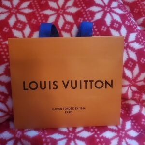 Louis Vuitton Vibrant Orange Tote with Blue Straps